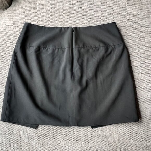 Tibi Black Pleated Front Wool Blend Mini Skirt Size 8 - Picture 3 of 7